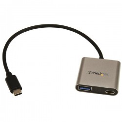 StarTech.com Hub USB-C à 2 ports avec Power Delivery - USB-C vers USB-A et USB-C - Hub USB 3.0