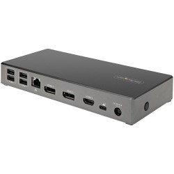 StarTech.com Dock USB-C - Station d'accueil USB Type C Triple Écrans 4K - Alimentation 100W - DP 1.4 Alt Mode & DSC, 2x