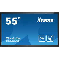 iiyama T5562AS-B1 affichage de messages Écran plat interactif 138,7 cm (54.6") VA 500 cd m² 4K Ultra HD Noir Écran tactile