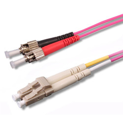Uniformatic 21351 câble de fibre optique 1 m ST LC OM4 Fuchsia