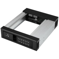 StarTech.com Rack disque dur 5,25" vers 3,5" avec échange à chaud - Backplane HDD   SSD SATA SAS 3,5" - Sans tiroir - Aluminium