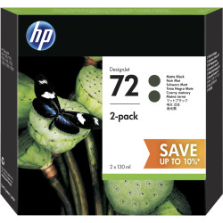 HP 72 2-pack 130-ml Matte Black DesignJet Ink Cartridges cartouche d'encre 2 pièce(s) Original Rendement élevé (XL) Noir mat