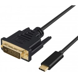 DLH DY-TU4810B câble vidéo et adaptateur 1,8 m USB Type-C DVI Noir