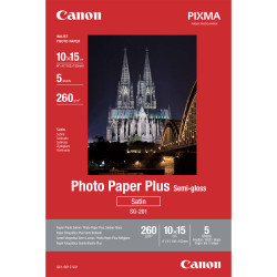 Canon Papier Photo Satiné 10 × 15cm SG-201 - 5 feuilles