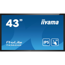 iiyama T4362AS-B1 affichage de messages Écran plat interactif 108 cm (42.5") IPS 500 cd m² 4K Ultra HD Noir Écran tactile